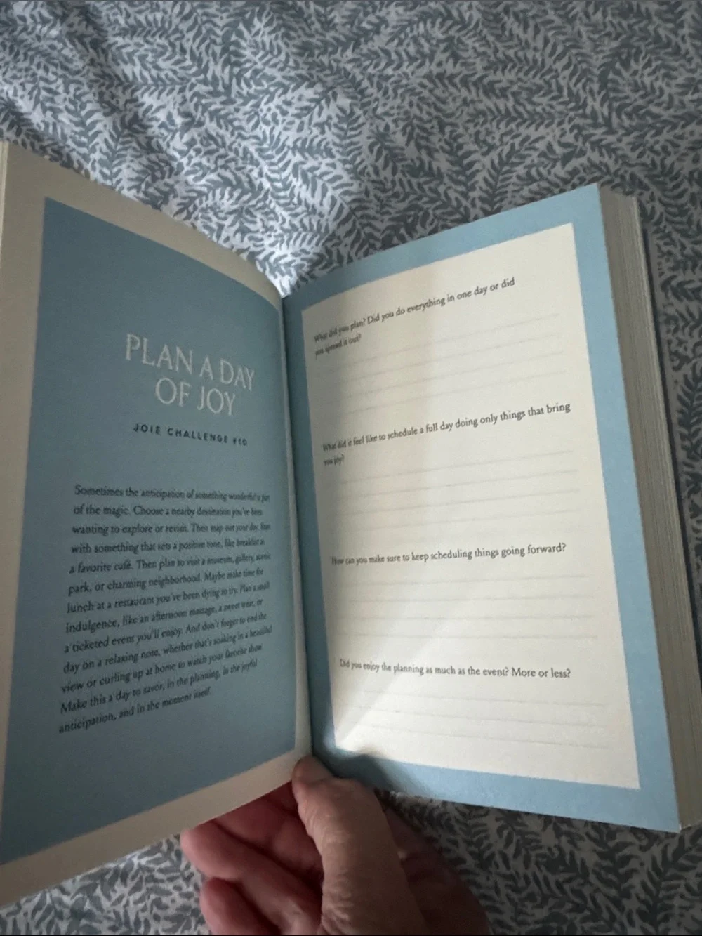 Joie Cream and Blue Hardcover Guided Journal